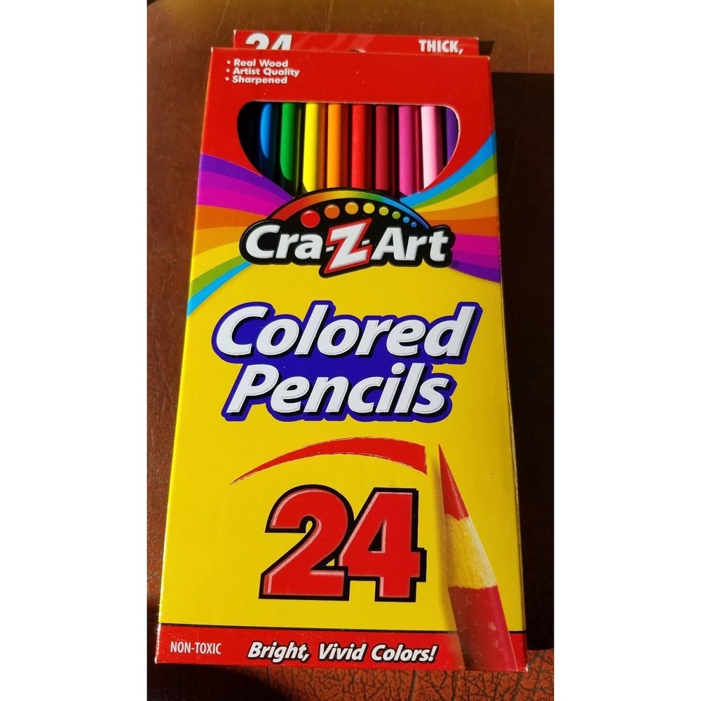 Cra-Z-Art Colored Pencils 24ct Art Color Crafts Wooden Vivid Colors‎